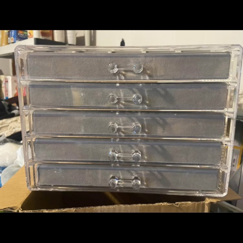 Clear and Gray 5-Drawer Organizer